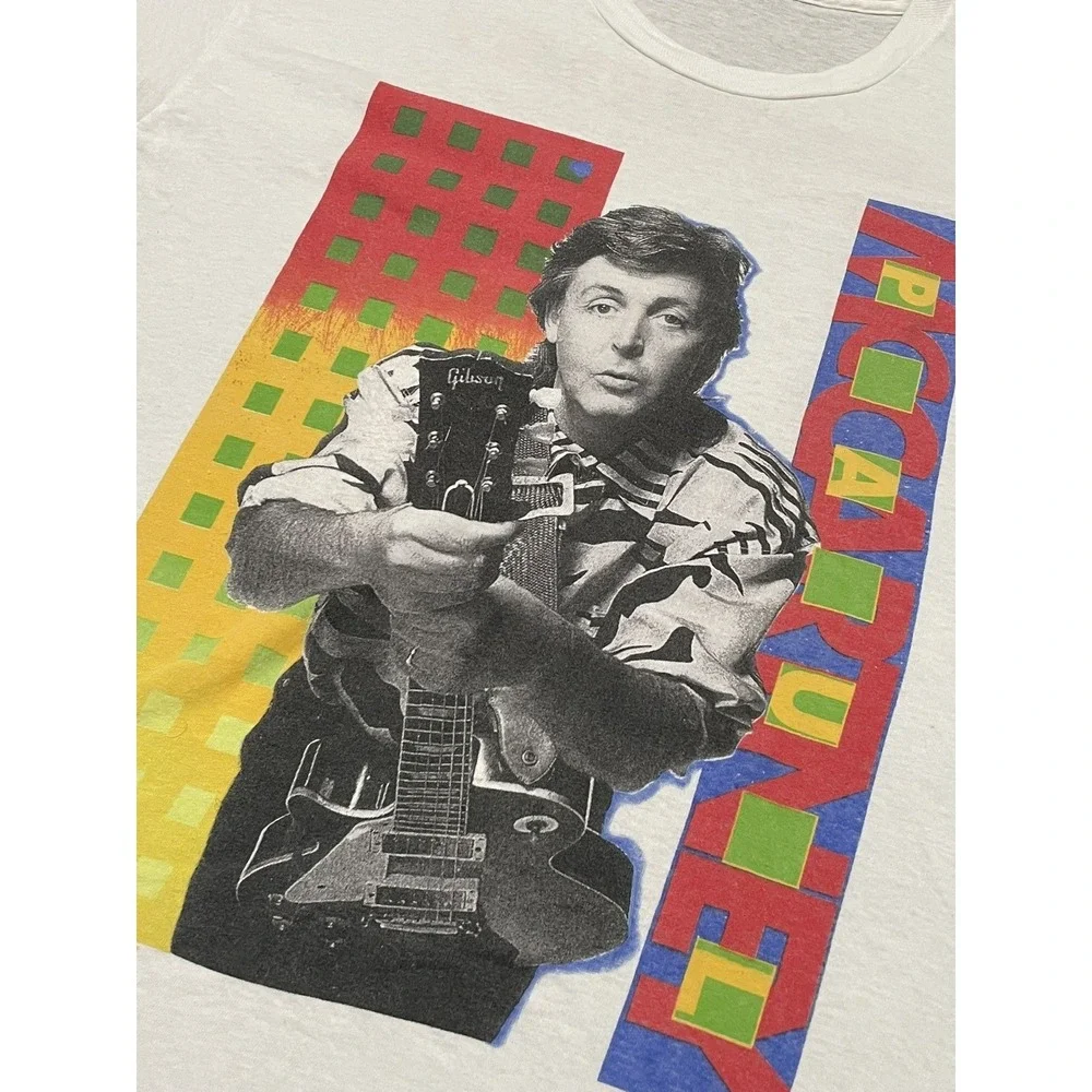 Vintage 80s Paul McCartney 1989 World Tour T Shirt XL‎ Single Stitch Made in USA